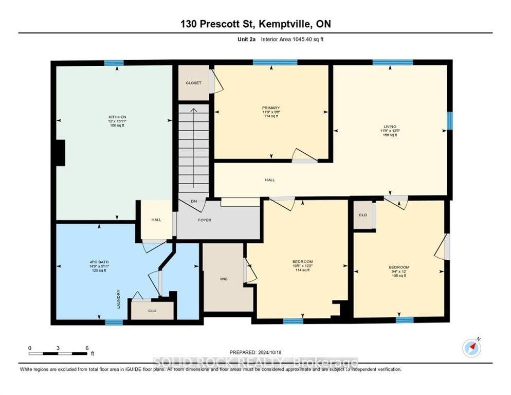 Floor plan of rear 3-bdrm upper apartment