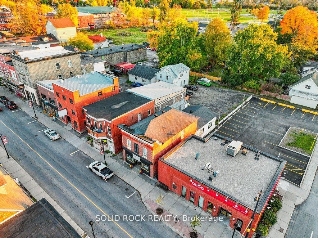 Overhead view shows nearby Scotiabank/post office