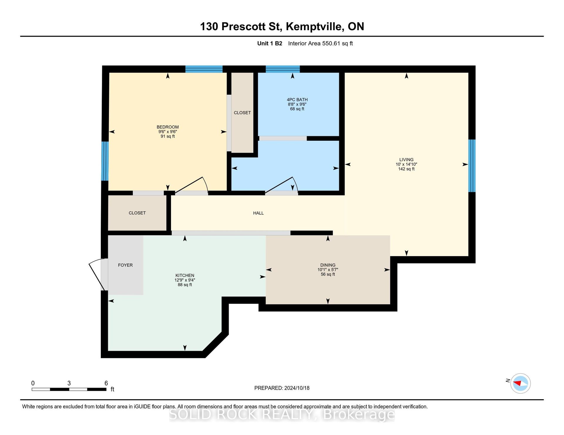 134 Prescott St, 1-bedroom apt, floor plan