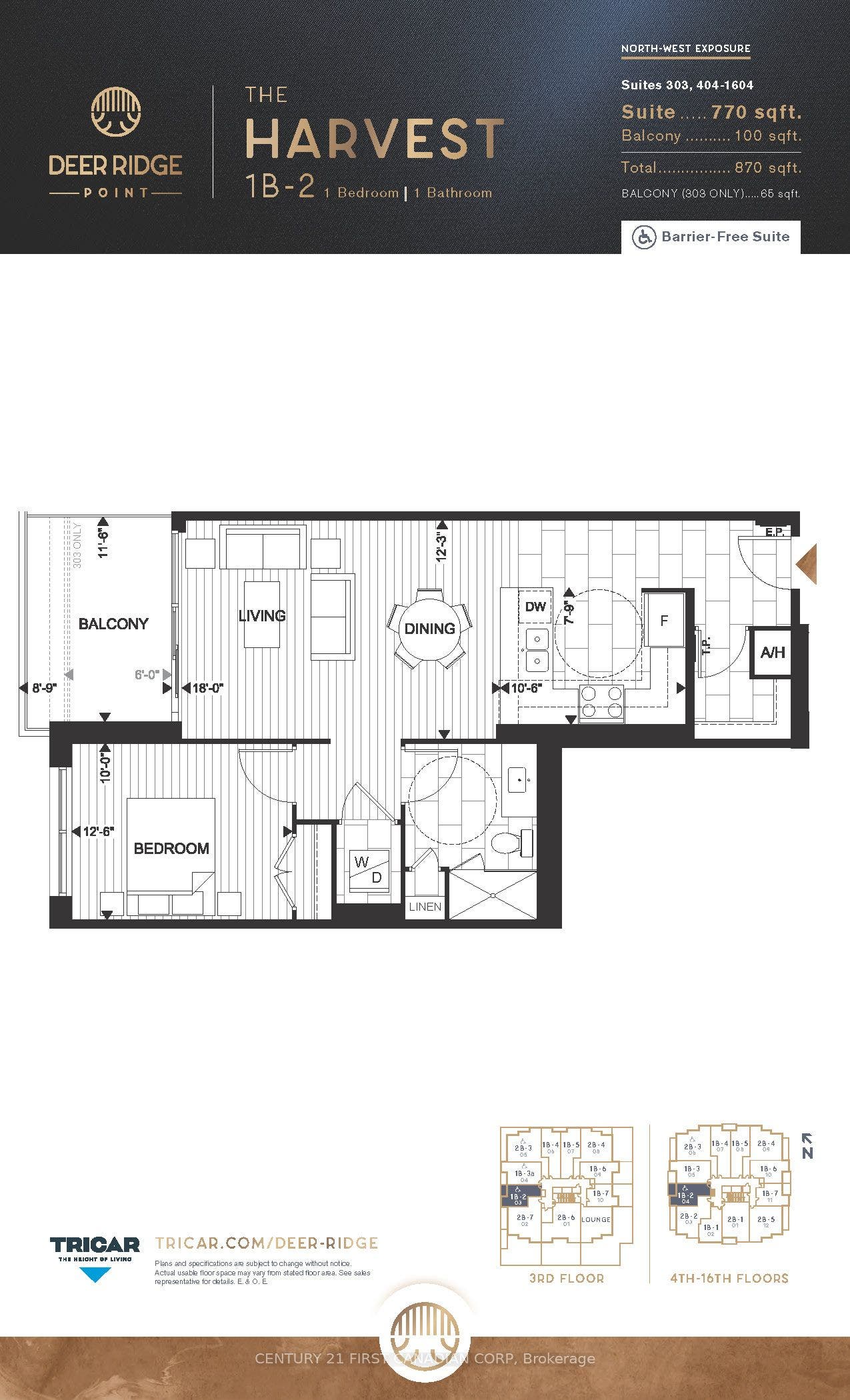 4286 E King Street, #1004, Kitchener, Waterloo ON N2P 2E9 The Harvest floorplan