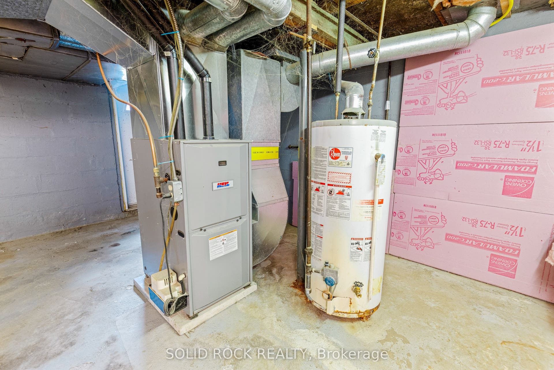 Natural gas furnace & hot water tank