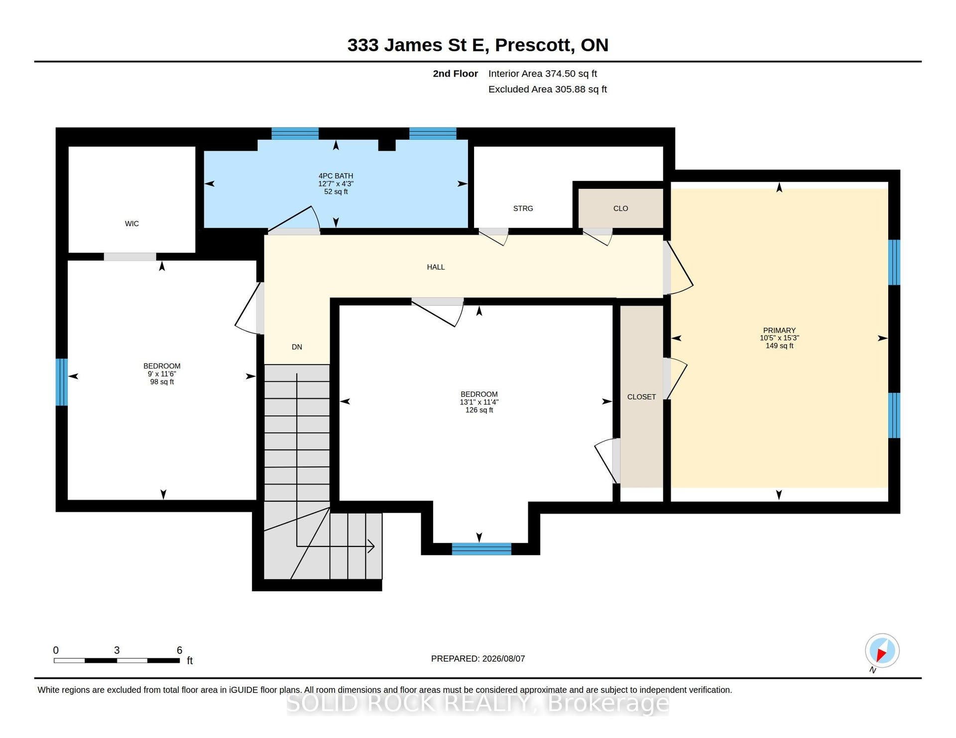 Upper level floor plan