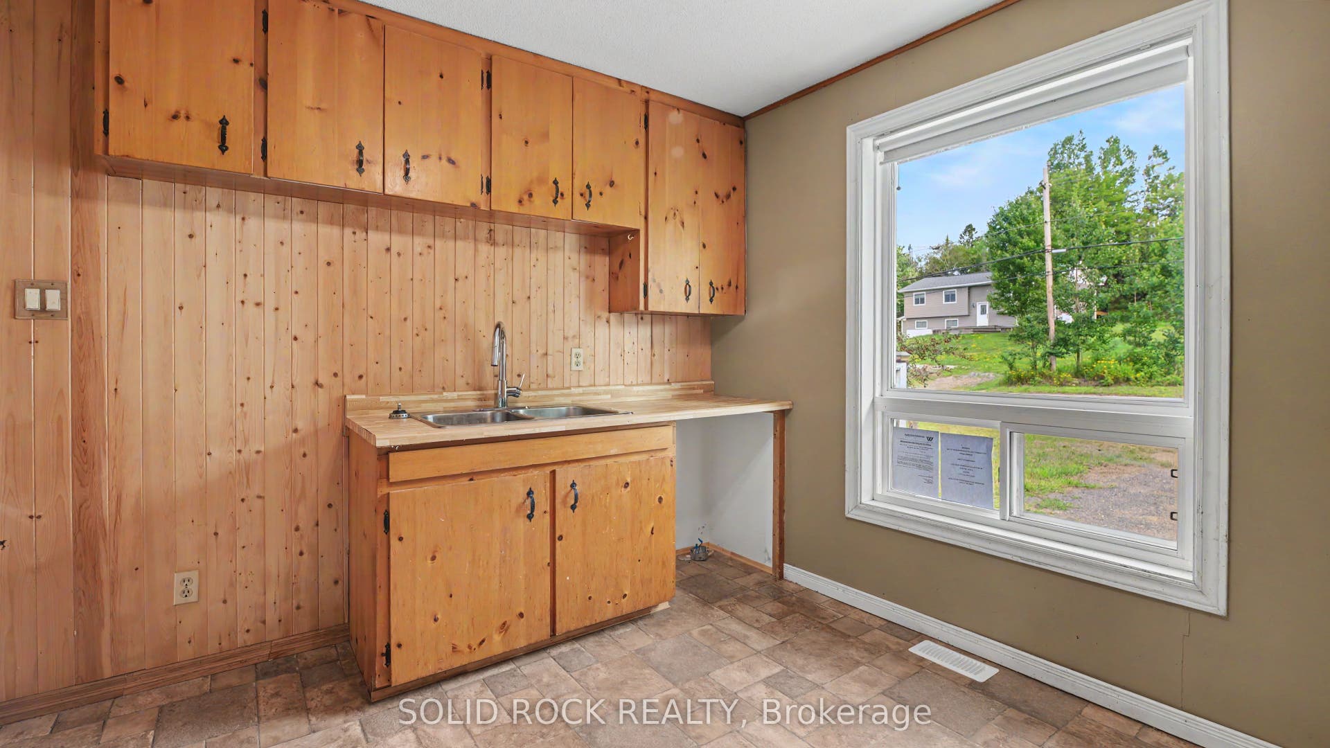 Large windows allow for natural light