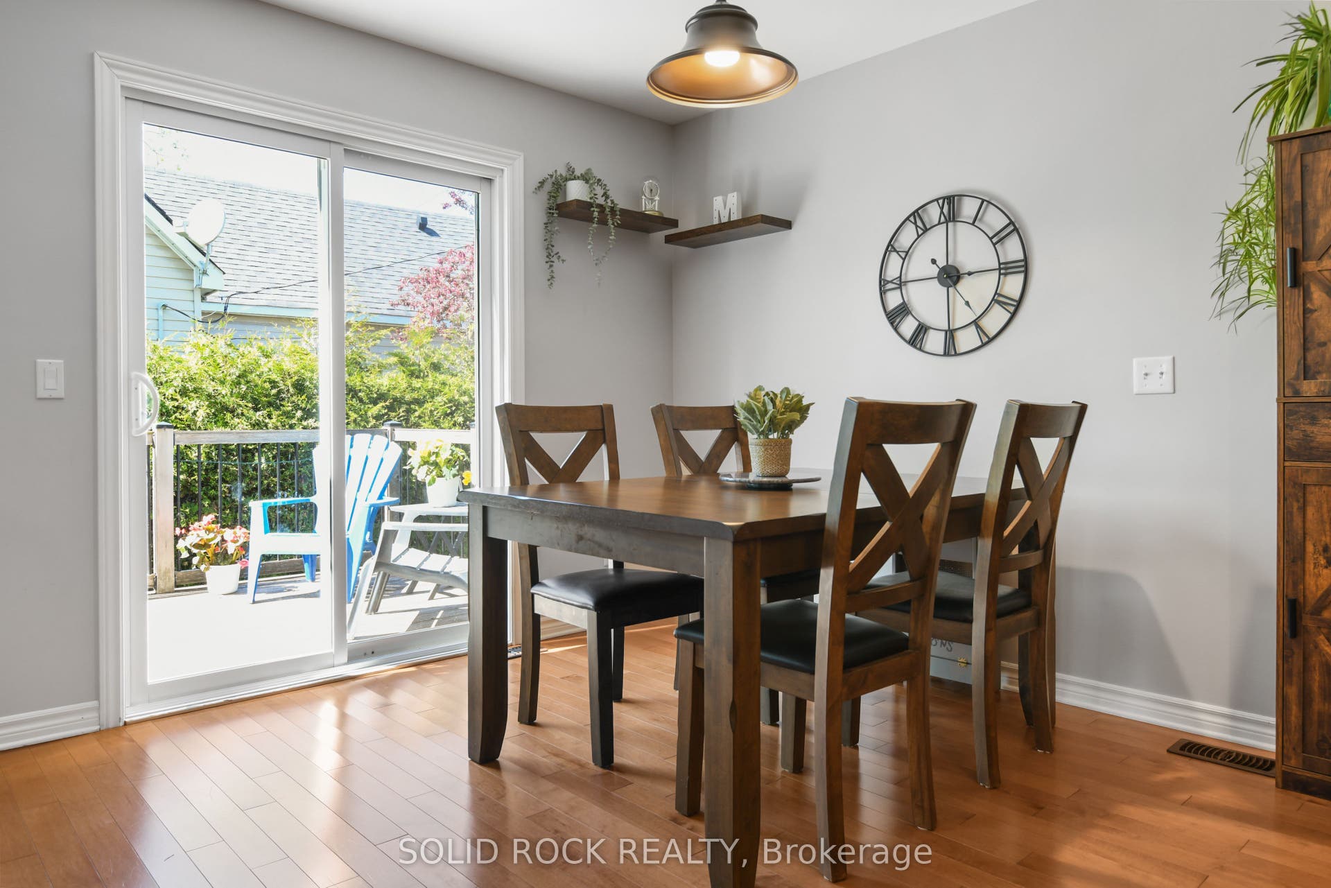 Access to backyard and deck through patio doors
