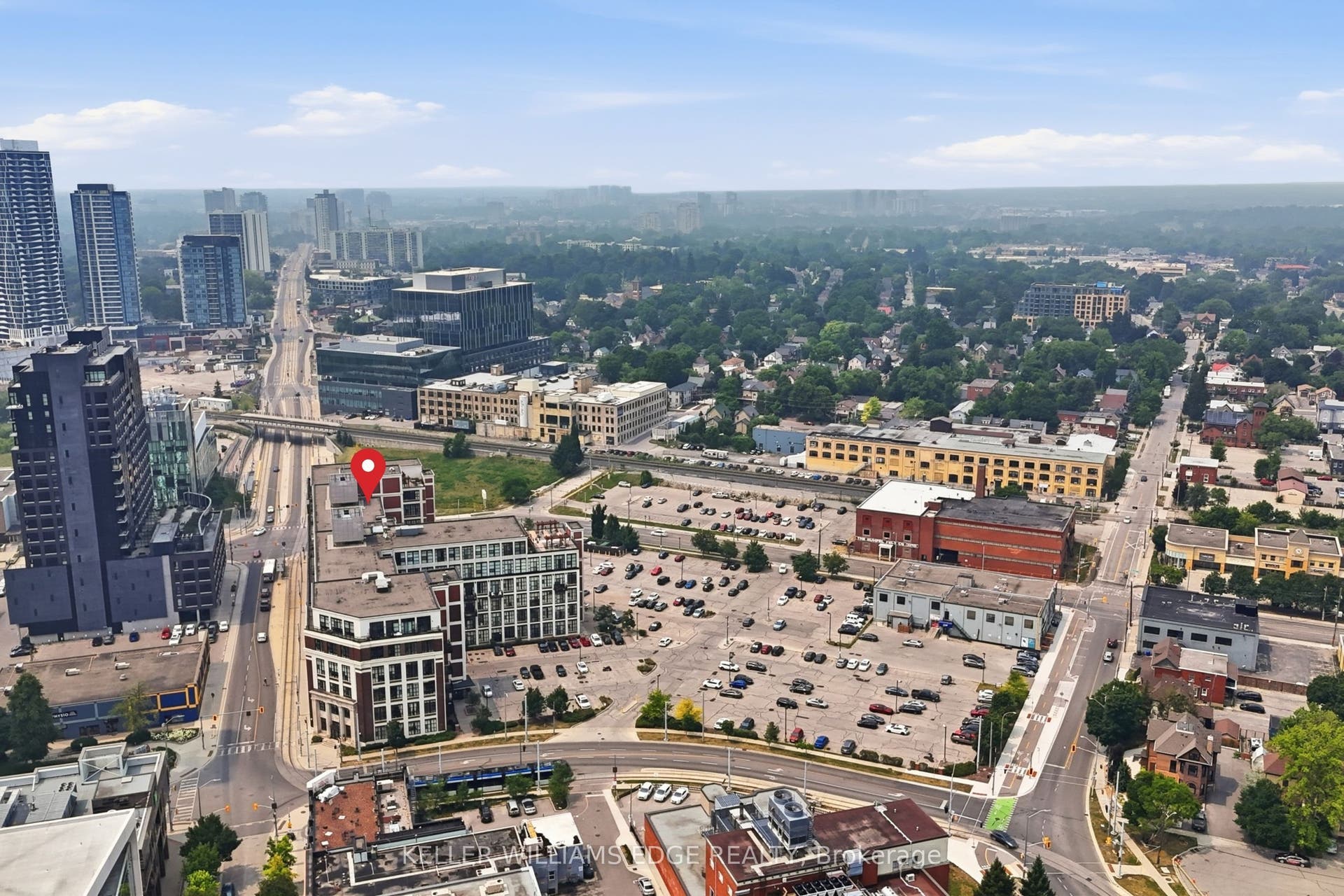 410 King Street W, #307, Kitchener, Waterloo ON N2G 1C3 Aerial Shot