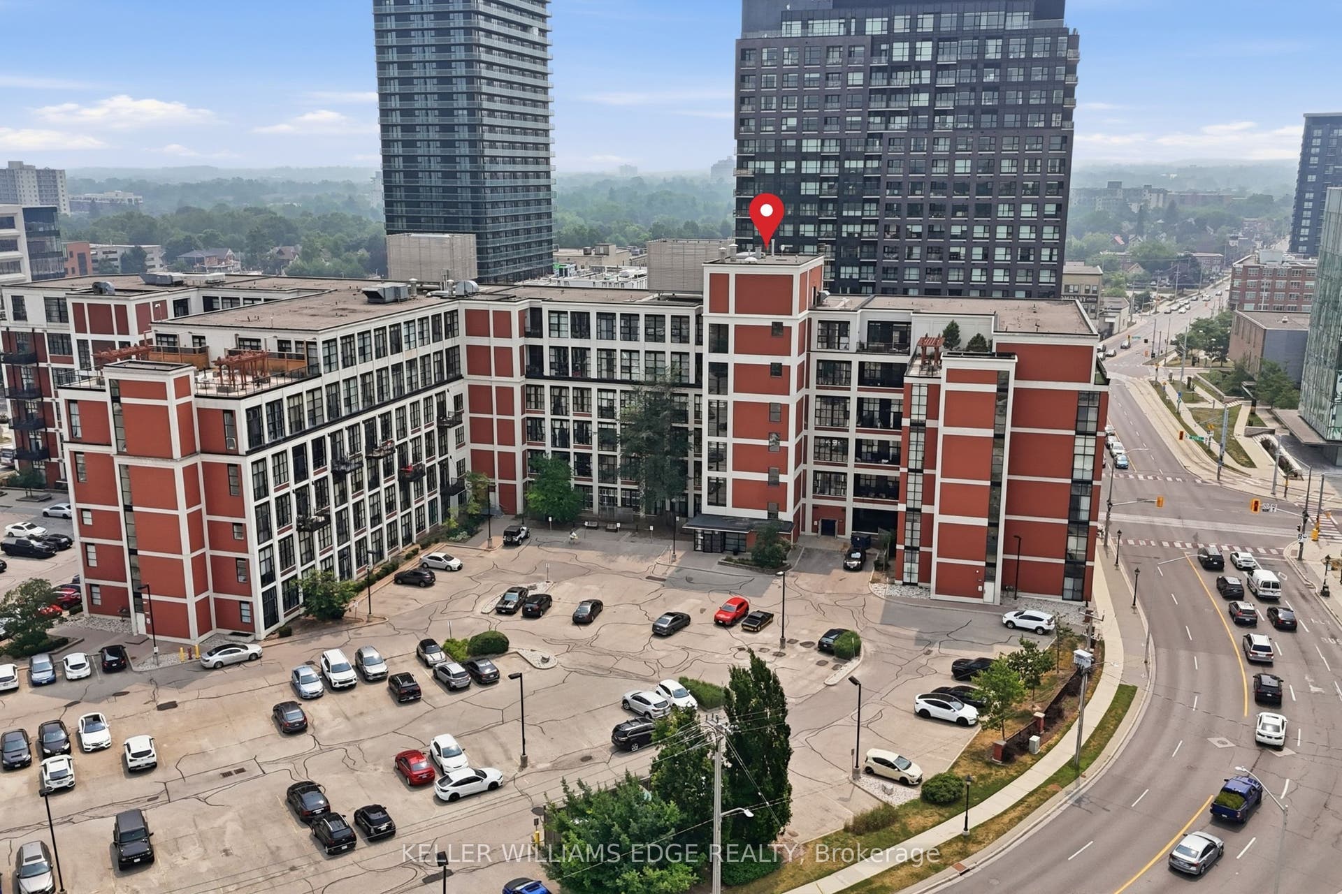 410 King Street W, #307, Kitchener, Waterloo ON N2G 1C3 Parking Aerial Shot