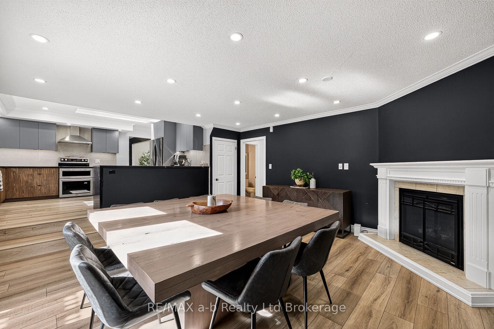 Space could also be a family room with fireplace