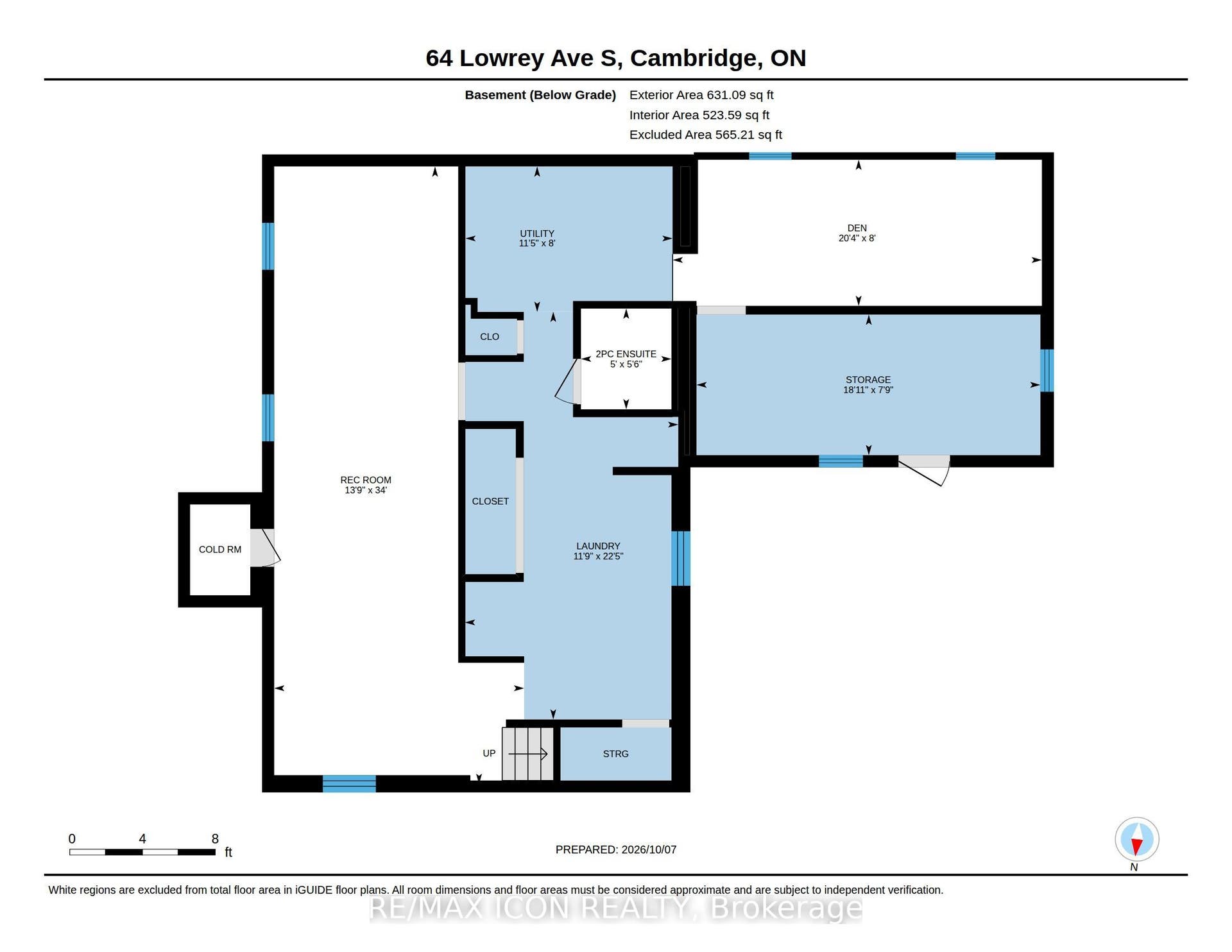 64 Lowrey Avenue S, Cambridge, Waterloo ON N1R 4Z8 Floor Plan - Basement
