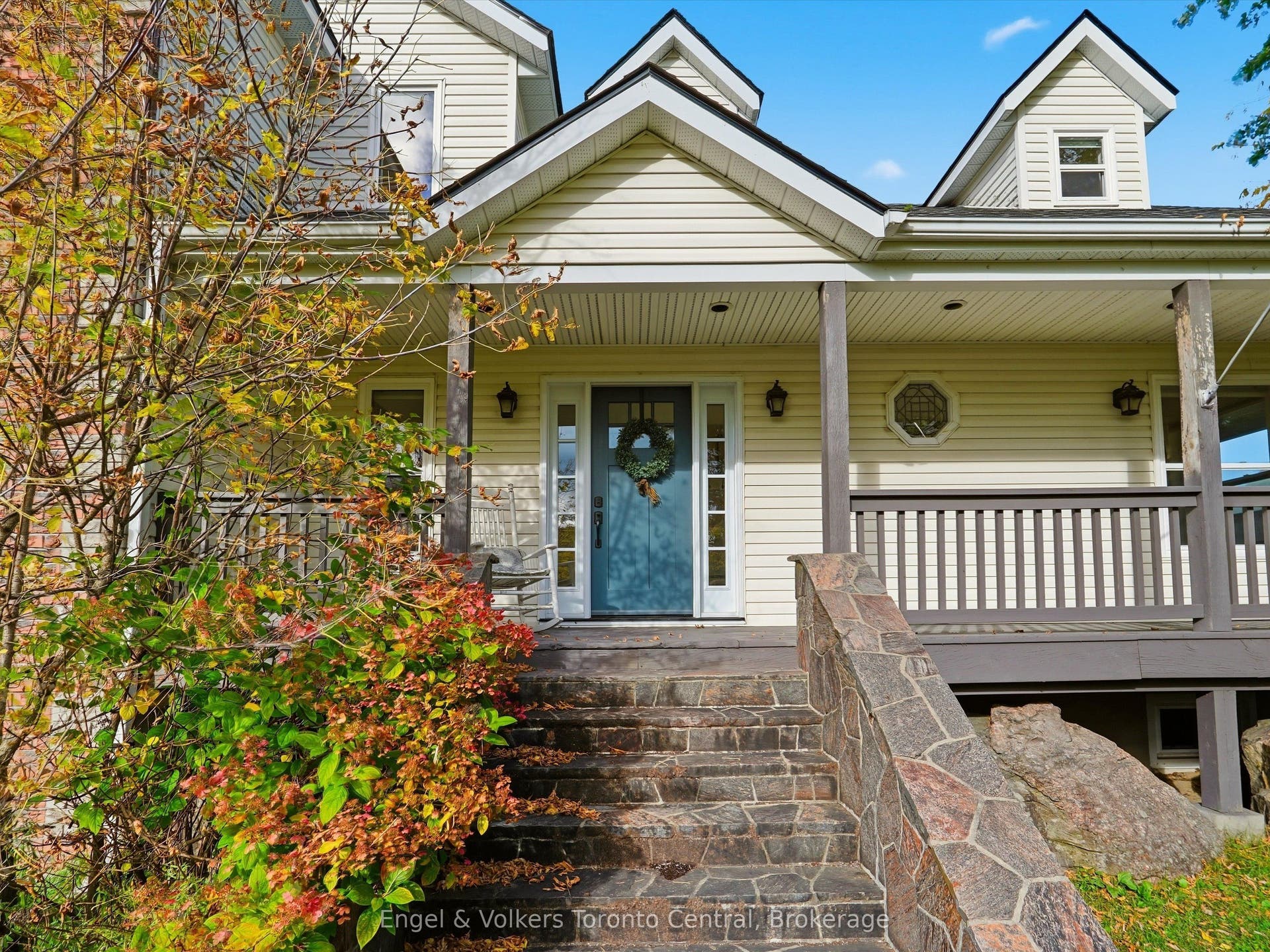 Front entrance granite staircase