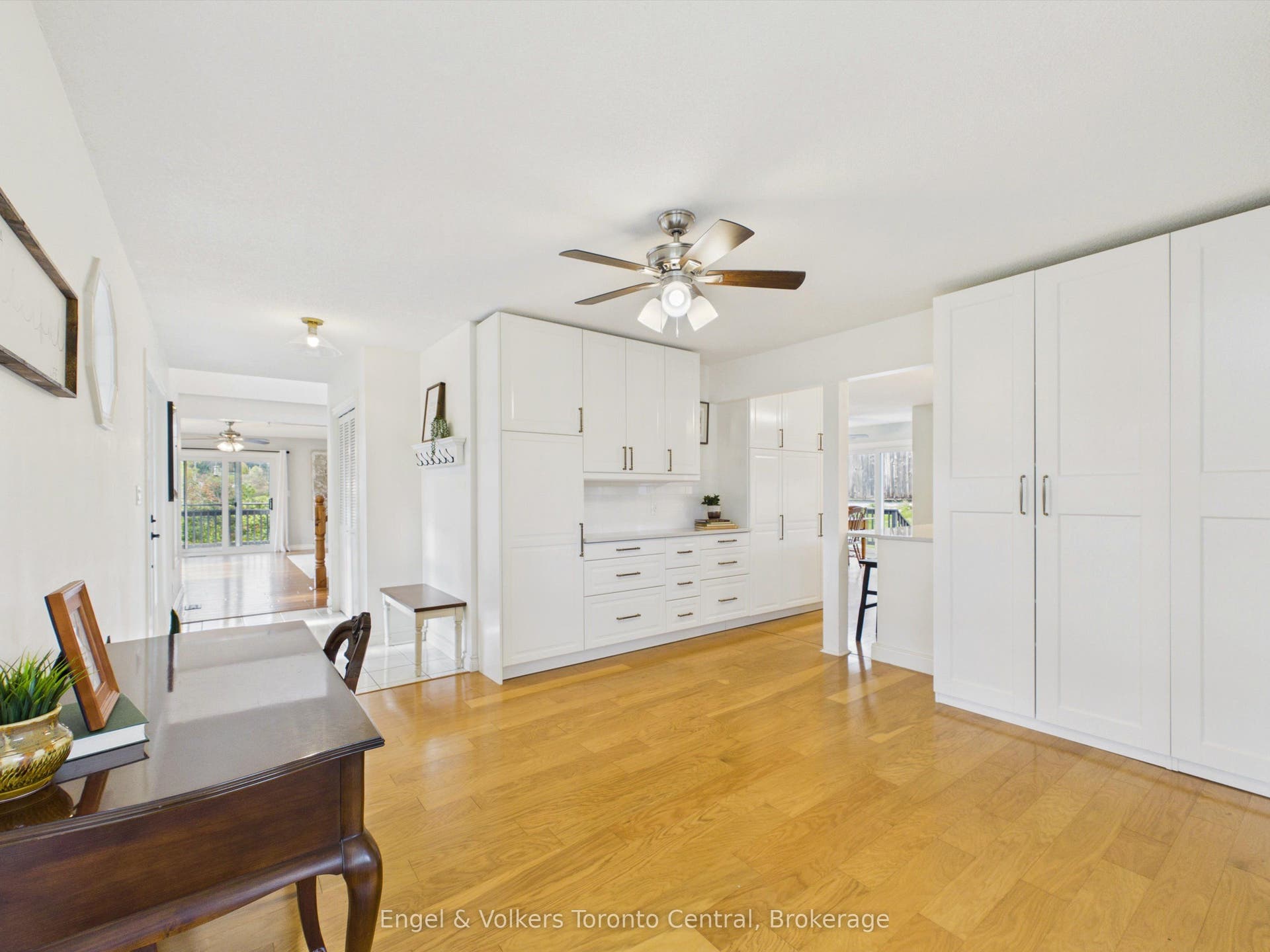Dining room or office with ample kitchen storage