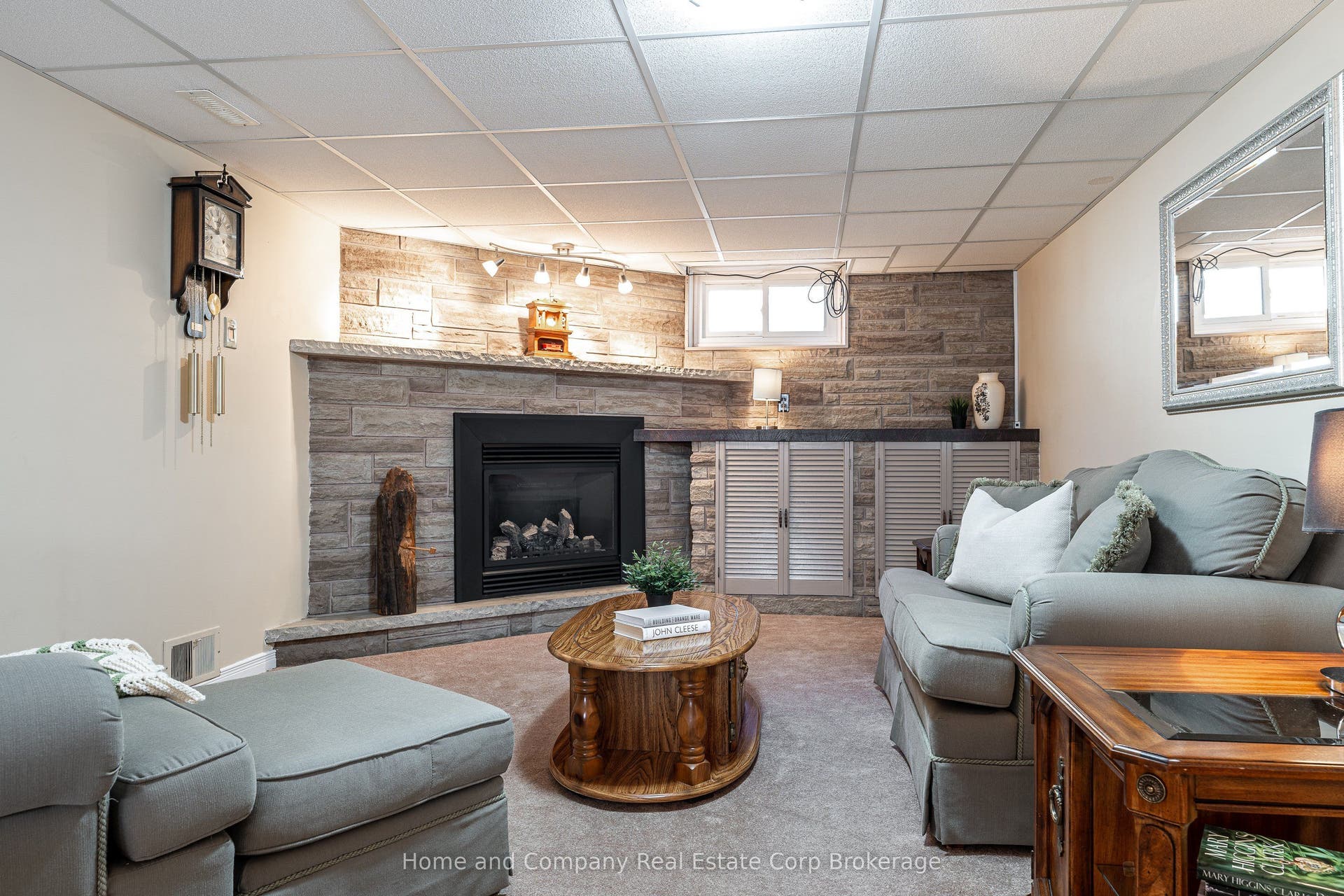 lower rec room w/gas fire place
