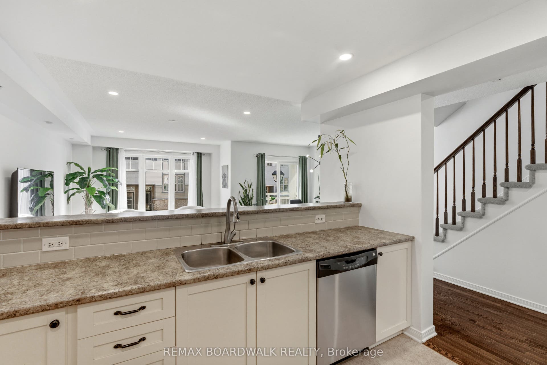 Kitchen View Overlooking Living/Dining