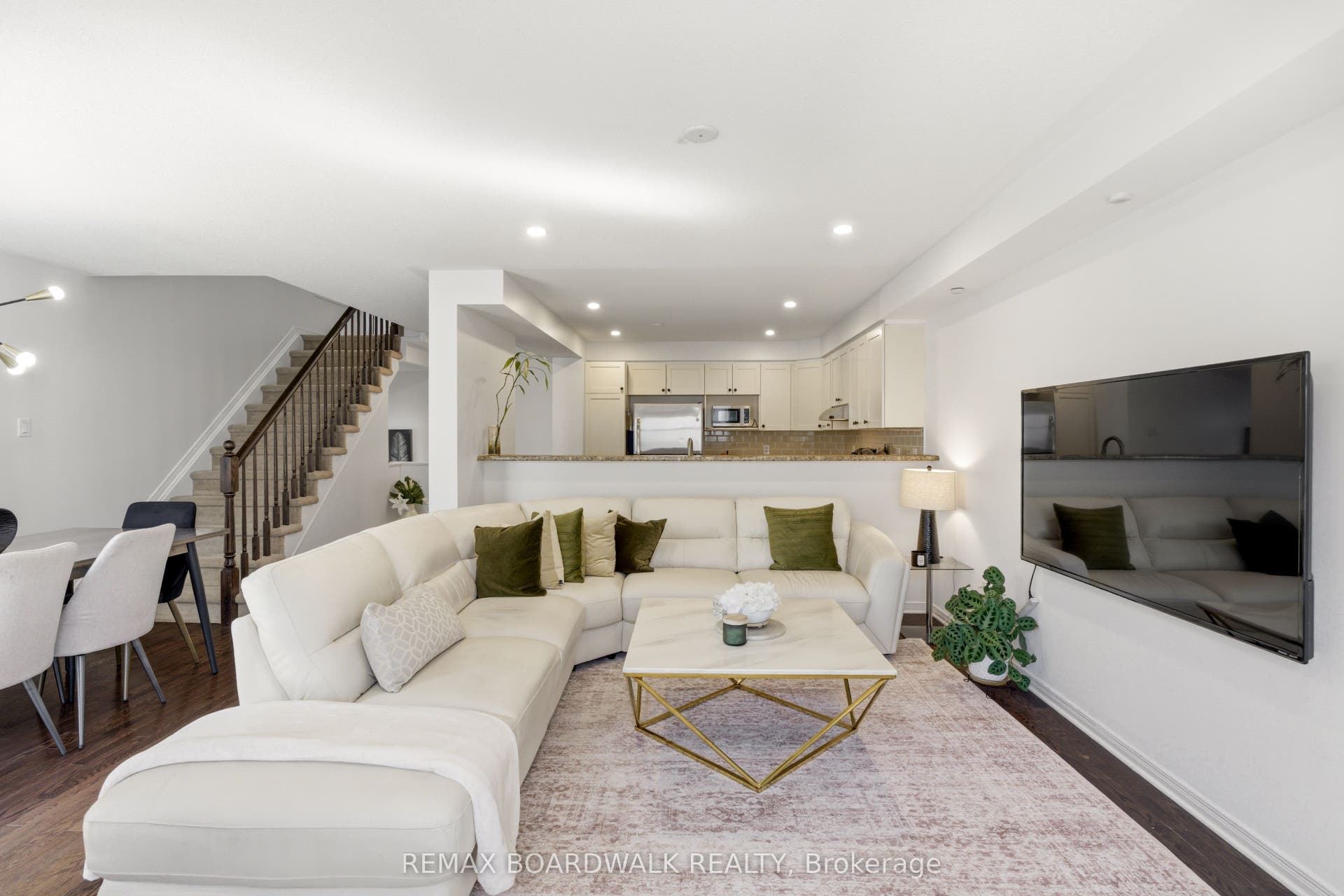 Living Room With Great Access to The Kitchen