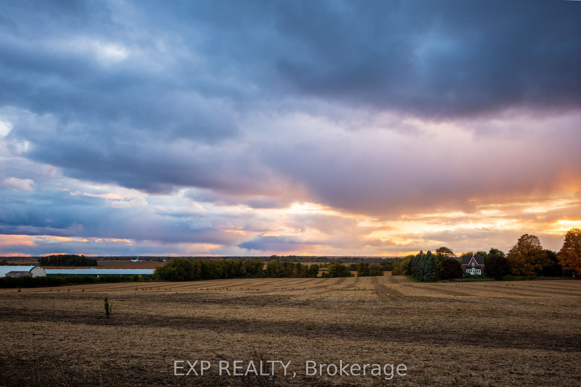 Sunset from the front of the property