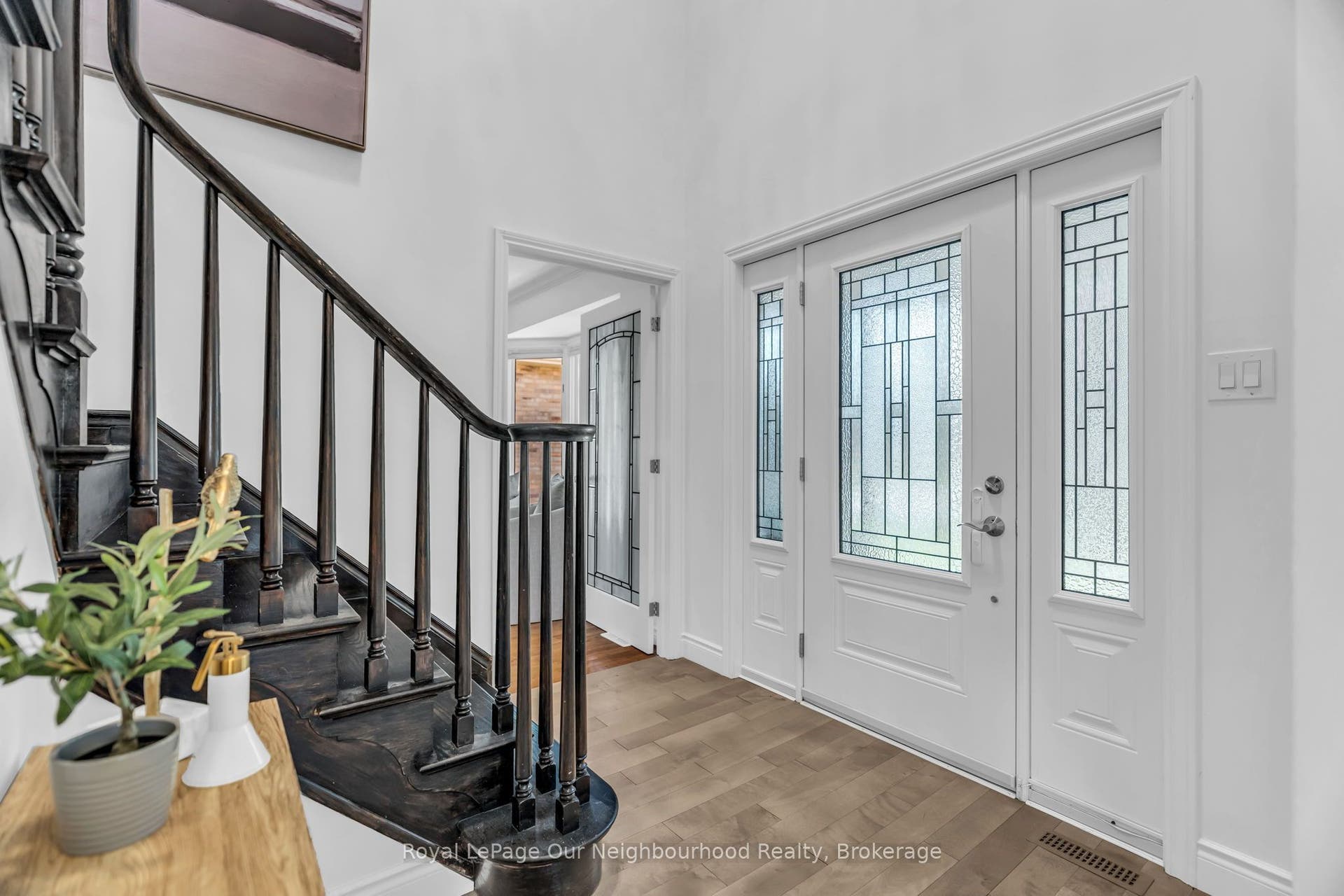 Bright Foyer With Chandelier