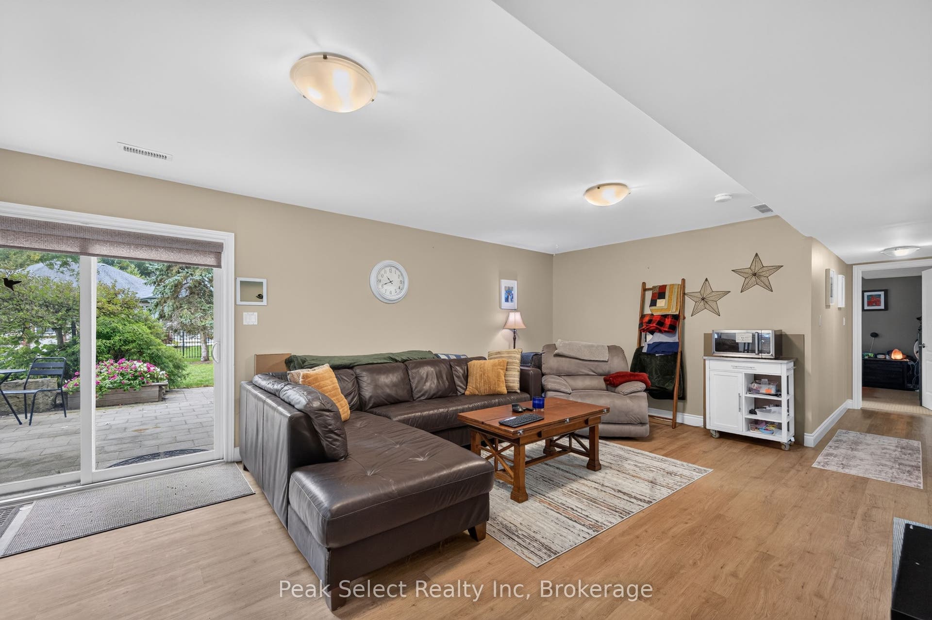 Lower level family room with full walkout