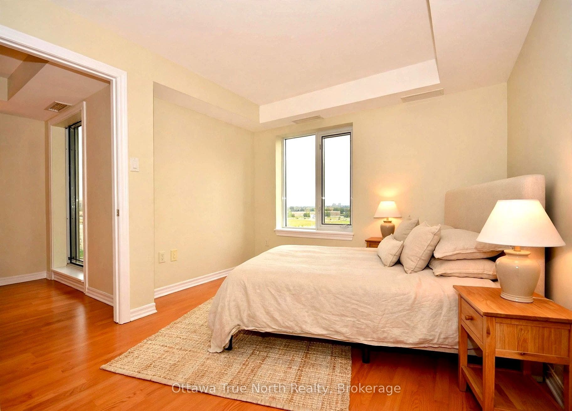 Virtual staged master bedroom