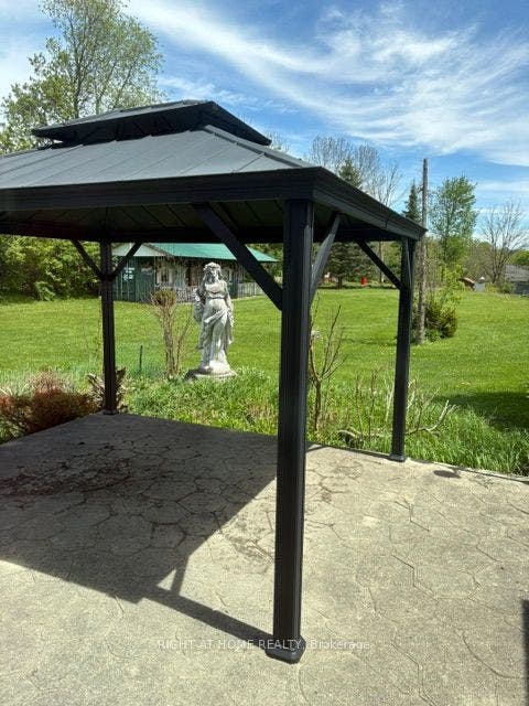 Patio, Gazebo and Lifesize Sculpture