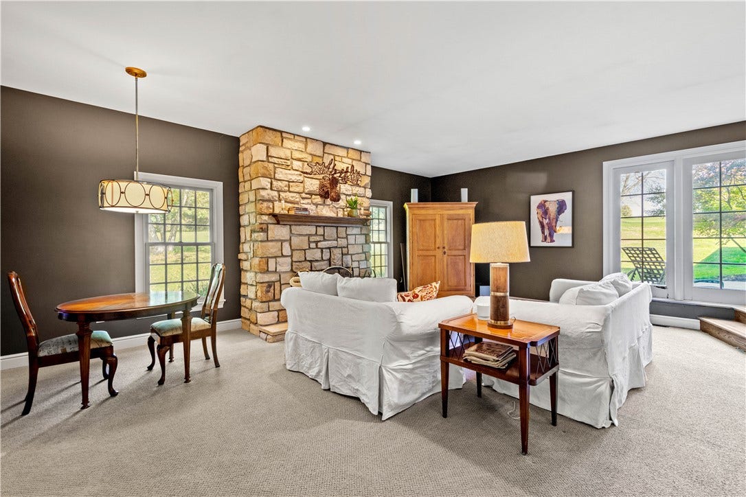 Gas fireplace in family room