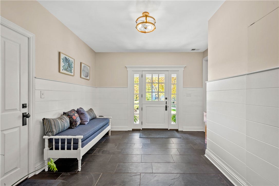 Slate flooring in entry way.
