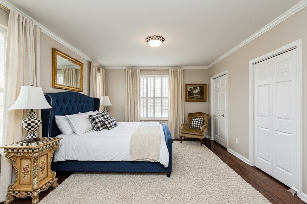 PRIMARY BEDROOM STAGED