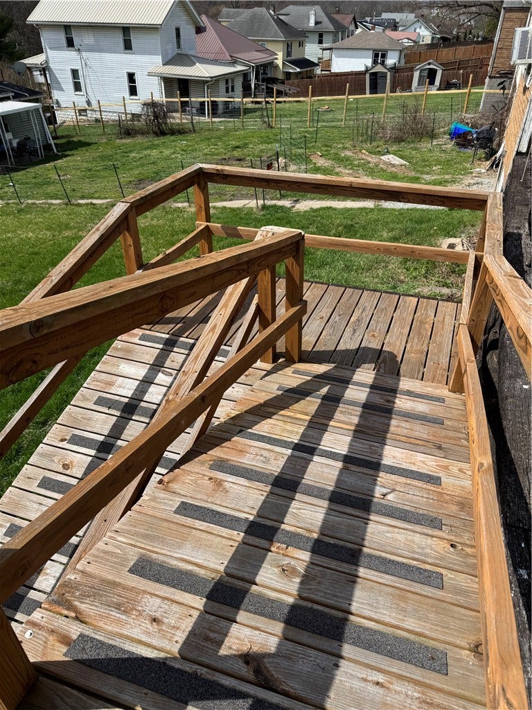 Ramp from parking area.
