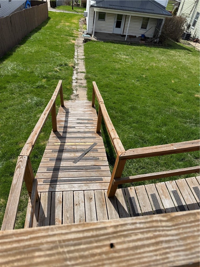 Ramp from parking area.