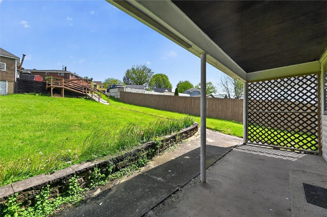 Covered rear porch.