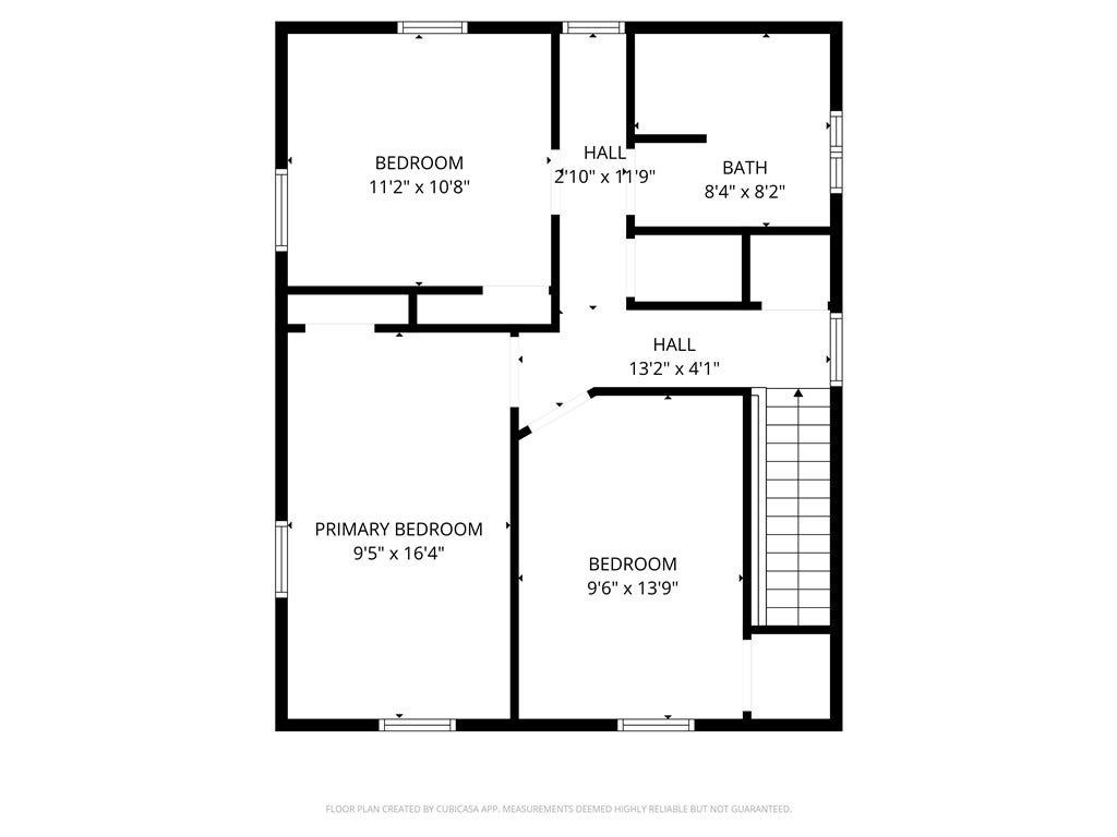 Floor plan of the second floor.
