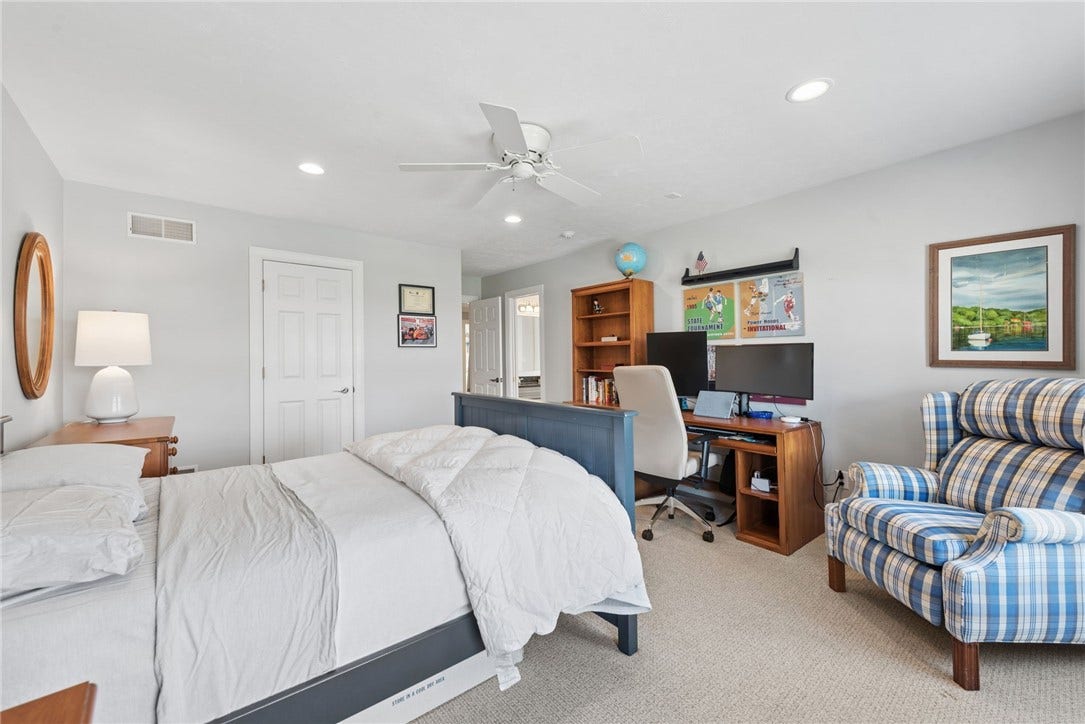 bedroom #3 nicely sized close and ceiling fan