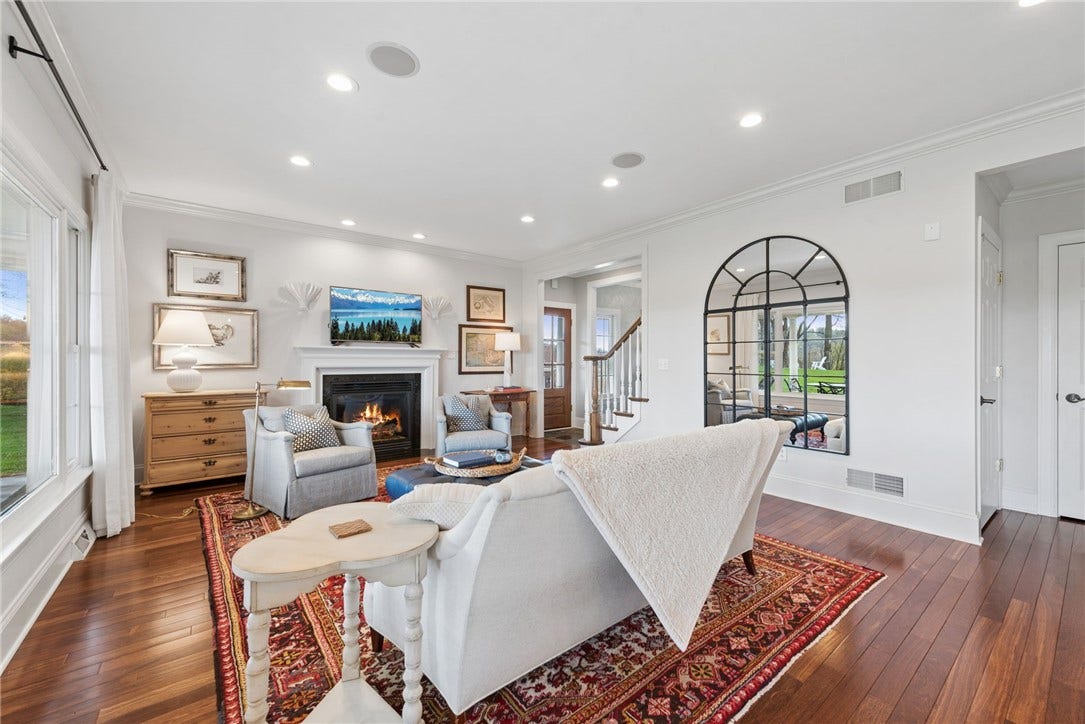 living room with hard wood flooring