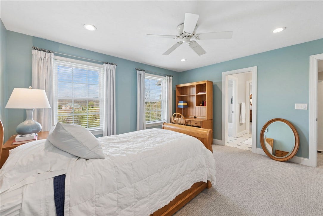 bedroom #2 nicely sized closet and ceiling fan