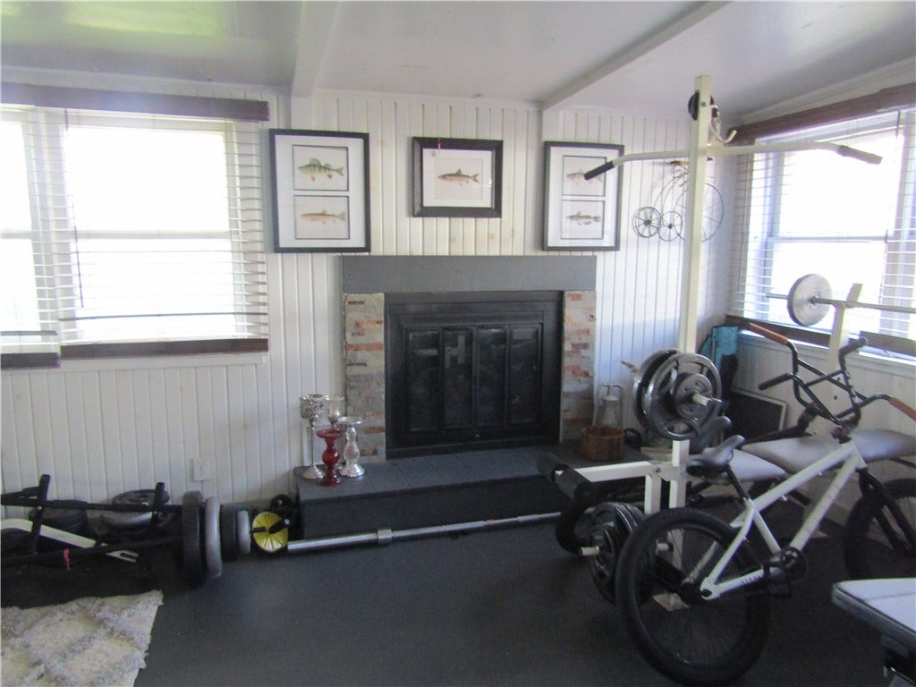 propane fireplace in family foom