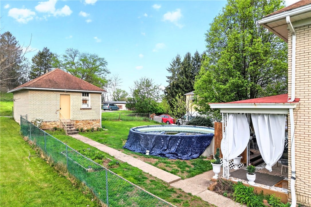 Large Fenced in back yard with a 2 Car Detached Garage