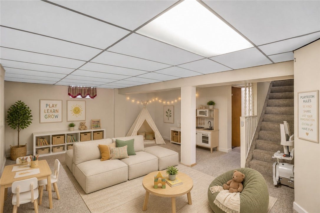 Virtually staged for playroom