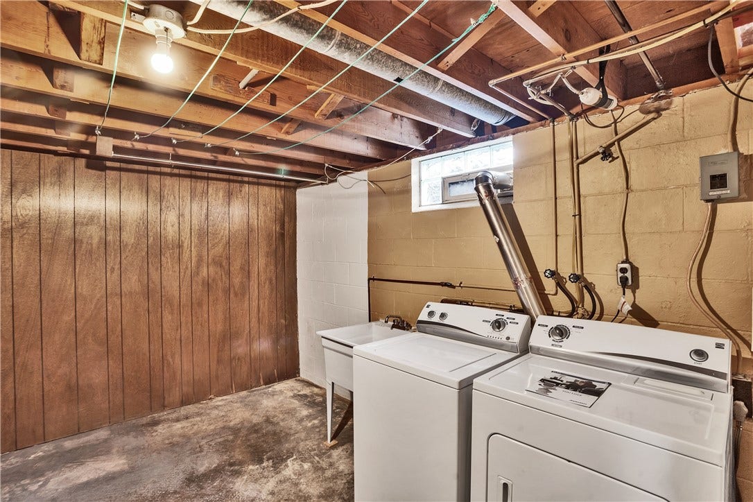Tons of space.  Create your laundry sanctuary OR move a wall to make your gameroom bigger if you're feeling really adventurous.