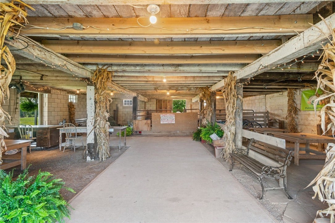 Spacious stables offer exceptional potential for boarding, training, and daily horse care.