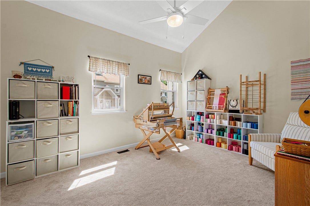 Bedroom 2 is currently being used as a craft room