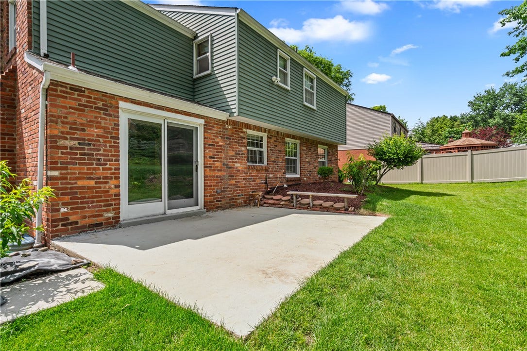 Back porch with Concrete  floor.