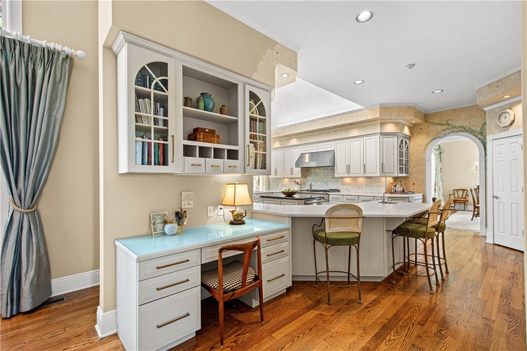 Enjoy the convenience of a work station in the kitchen area.