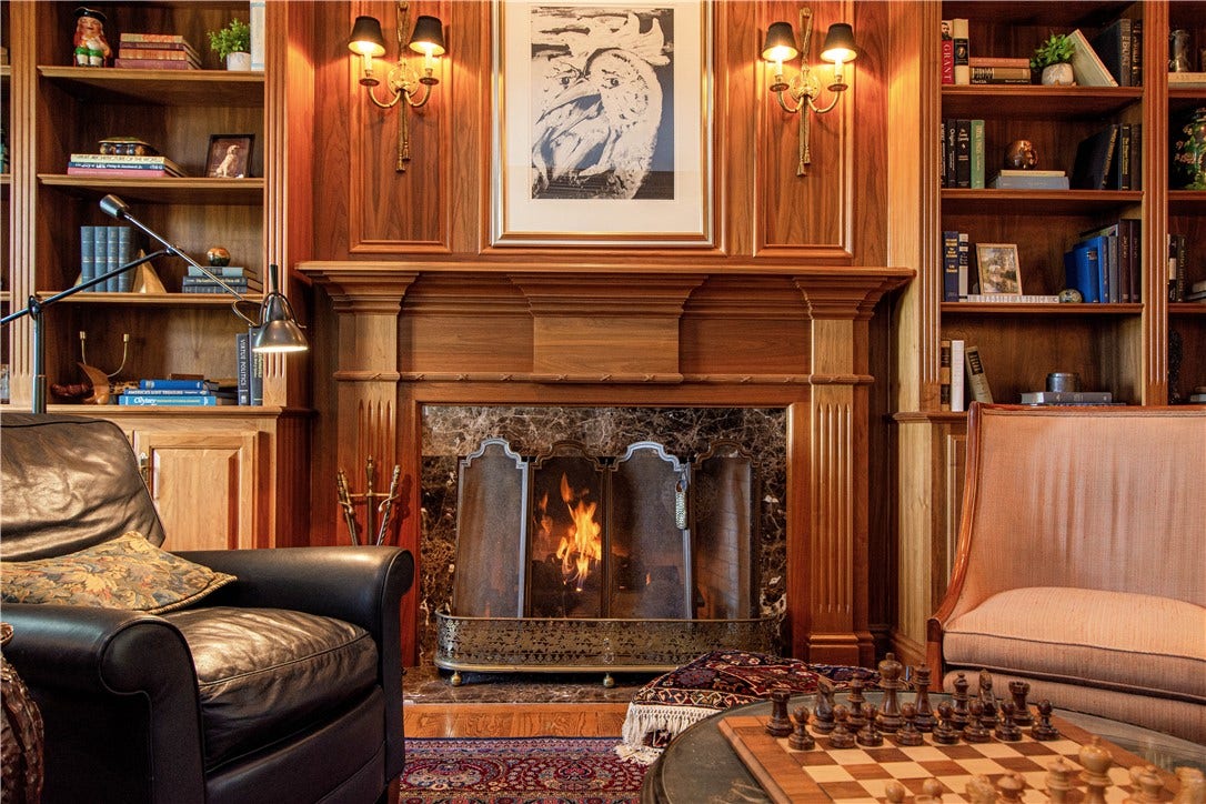 Imagine a cozy evening in front of this fireplace