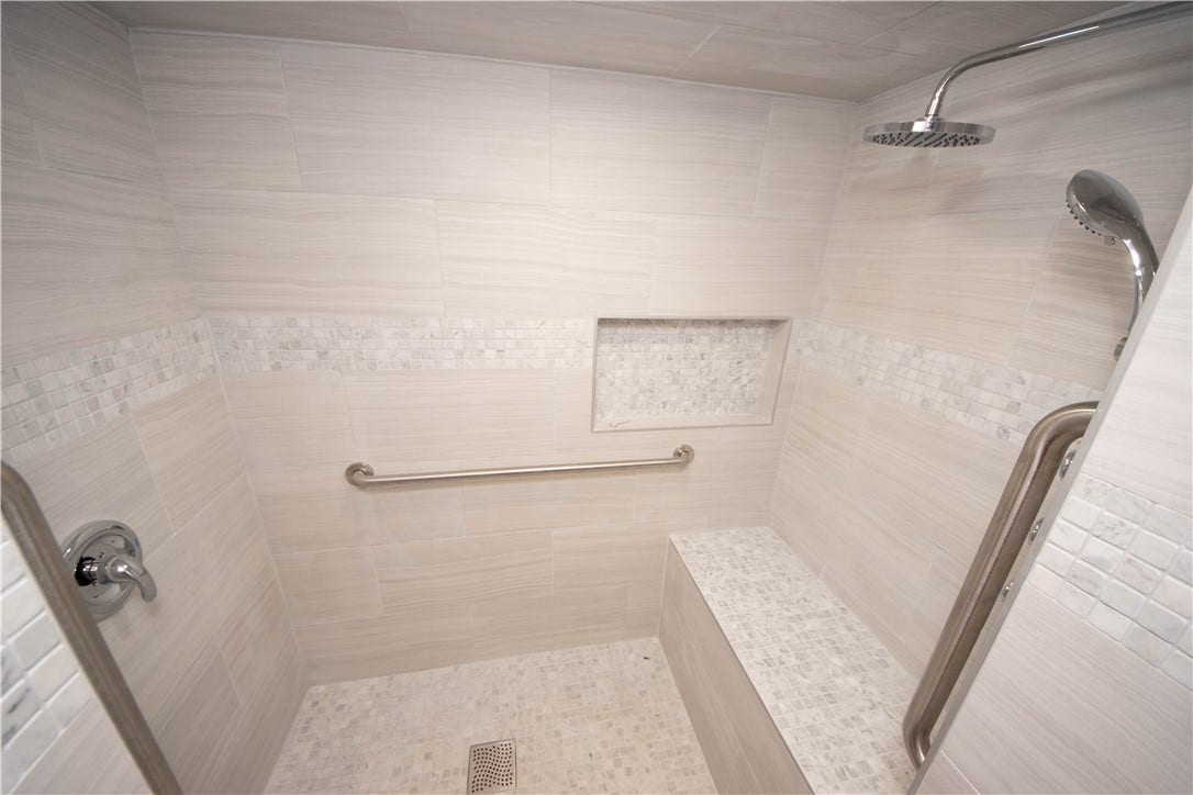 Newly finished handicap accesible shower