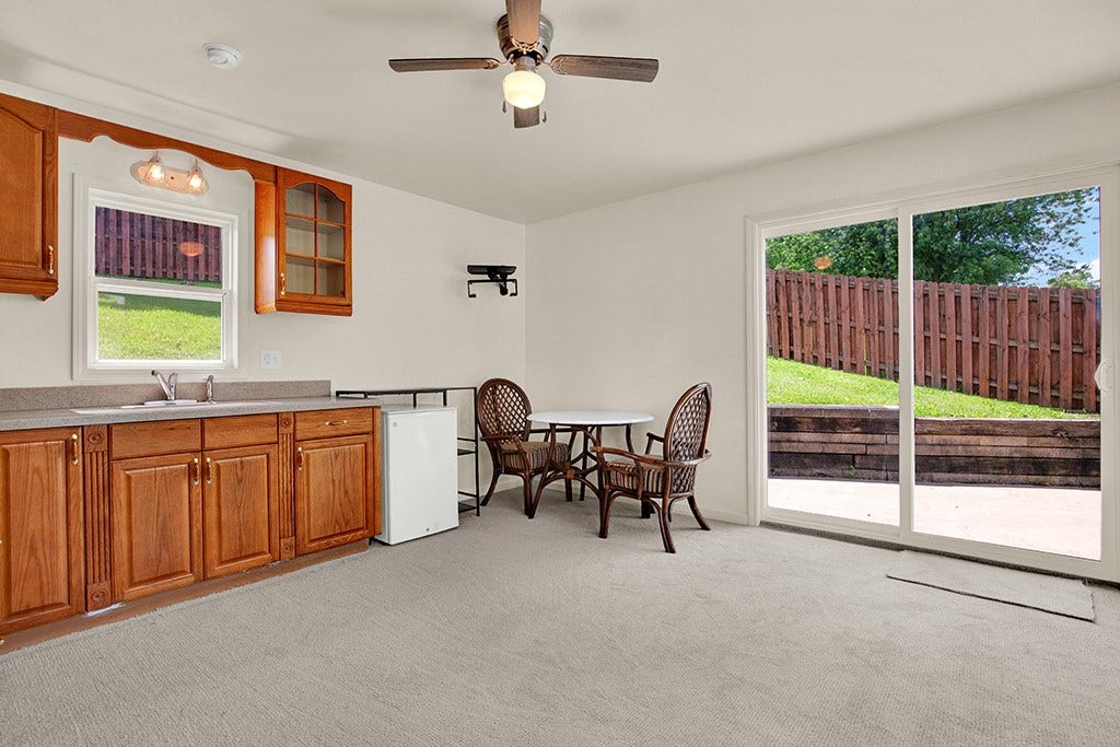 pool house kitchen area