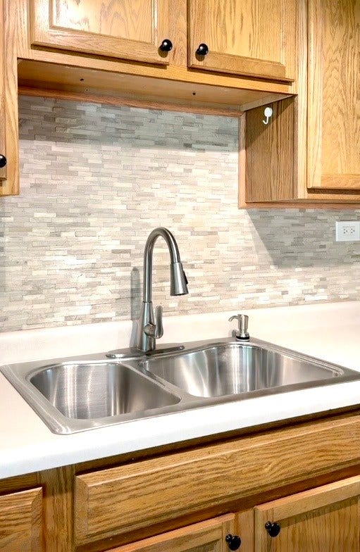 Double kitchen sink.
