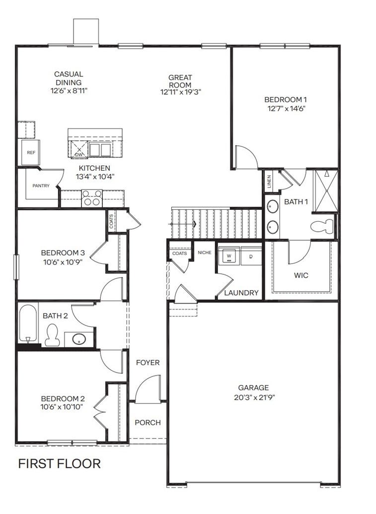 1 Level Floorplan