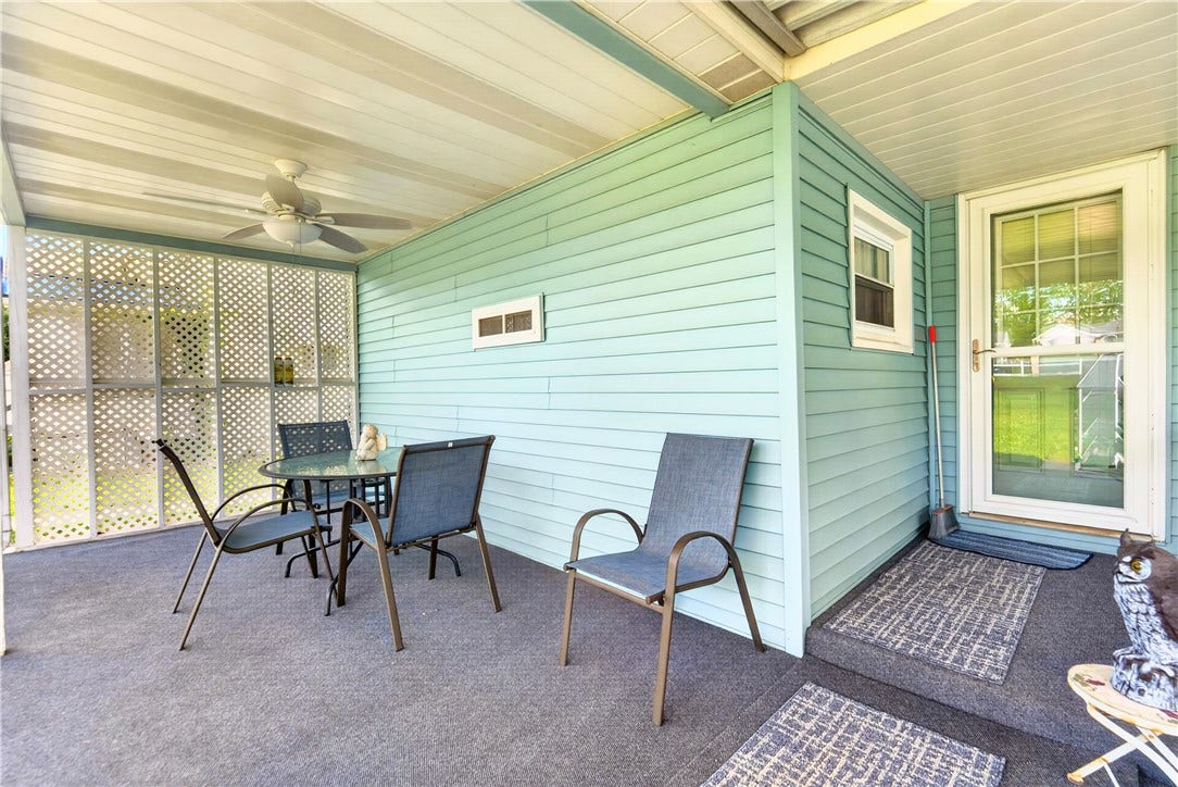 Let's go around to the back porch and take a look inside....shall we?