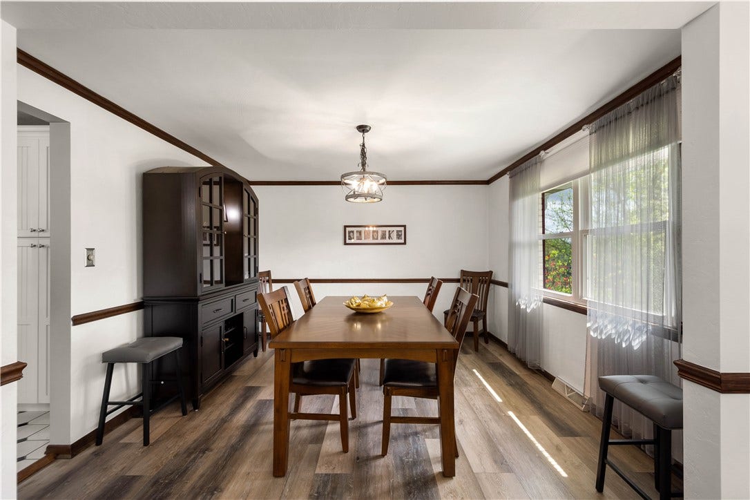 Large dining room to accommodate all of your guests just off of the kitchen.
