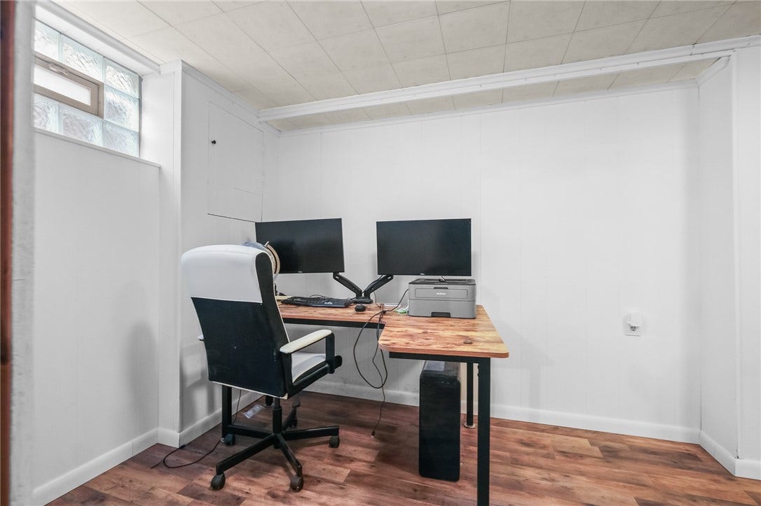 Work from home space in the remodeled basement gameroom!