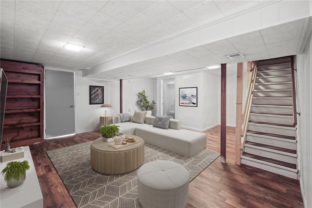 The finished game room adds so much living area to this home!