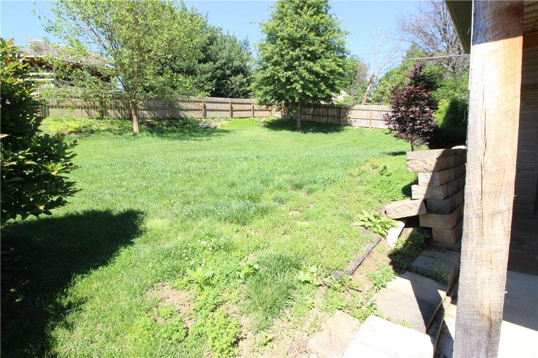 fenced yard